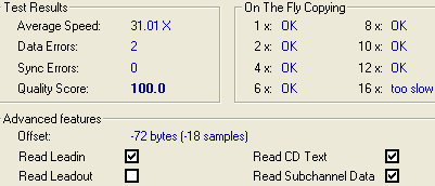 Freecom 32A Nero Advanced DAE Tests Results